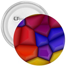 3d Colorful Shapes 3  Button by LalyLauraFLM