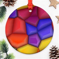 3d Colorful Shapes Ornament (round) by LalyLauraFLM