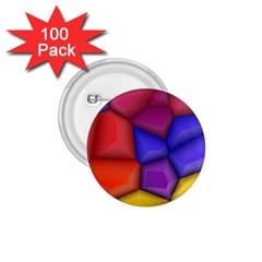 3d Colorful Shapes 1 75  Button (100 Pack)  by LalyLauraFLM