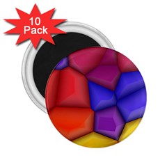 3d Colorful Shapes 2 25  Magnet (10 Pack) by LalyLauraFLM