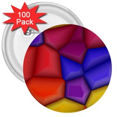 3d Colorful Shapes 3  Button (100 Pack)