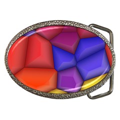 3d Colorful Shapes Belt Buckle by LalyLauraFLM