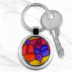 3d Colorful Shapes Key Chain (round) by LalyLauraFLM