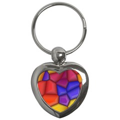 3d Colorful Shapes Key Chain (heart)