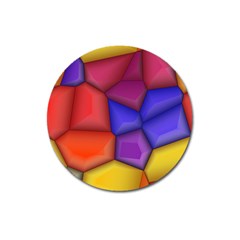 3d Colorful Shapes Magnet 3  (round) by LalyLauraFLM