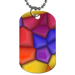 3d Colorful Shapes Dog Tag (two Sides)