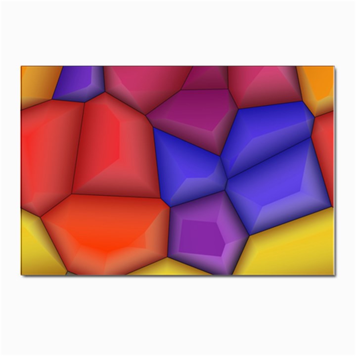 3d colorful shapes Postcards 5  x 7  (Pkg of 10)