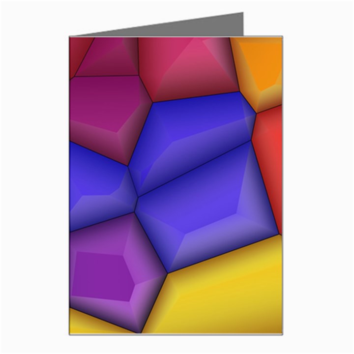 3d colorful shapes Greeting Card