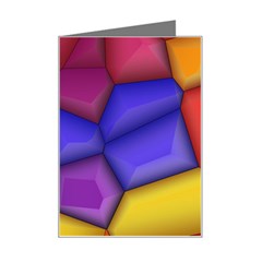 3d Colorful Shapes Mini Greeting Card by LalyLauraFLM