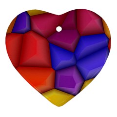 3d Colorful Shapes Heart Ornament (two Sides)