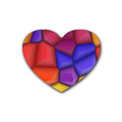 3d Colorful Shapes Heart Coaster (4 Pack)