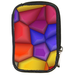 3d Colorful Shapes Compact Camera Leather Case