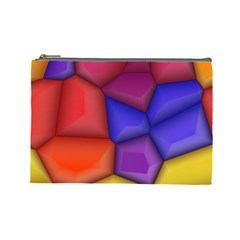 3d Colorful Shapes Cosmetic Bag (large)