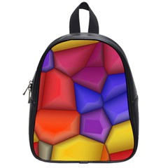 3d Colorful Shapes School Bag (small) by LalyLauraFLM