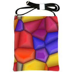 3d Colorful Shapes Shoulder Sling Bag by LalyLauraFLM