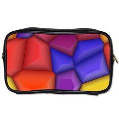 3d Colorful Shapes Toiletries Bag (one Side)