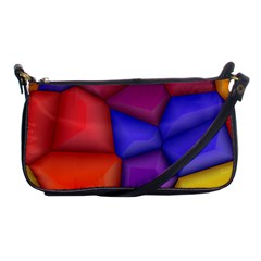 3d Colorful Shapes Shoulder Clutch Bag