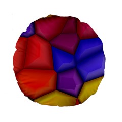 3d Colorful Shapes 15  Premium Round Cushion 