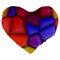 3d Colorful Shapes 19  Premium Heart Shape Cushion