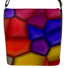 3d Colorful Shapes Flap Closure Messenger Bag (small)