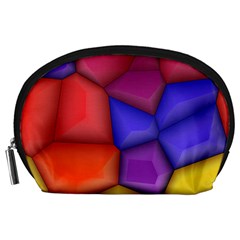 3d Colorful Shapes Accessory Pouch (large) by LalyLauraFLM