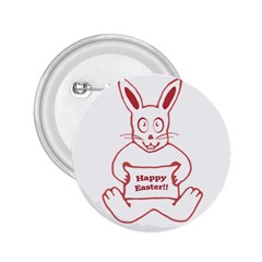 Cute Bunny With Banner Drawing 2 25  Button by dflcprints