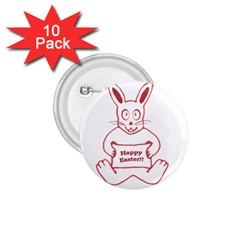 Cute Bunny With Banner Drawing 1 75  Button (10 Pack) by dflcprints