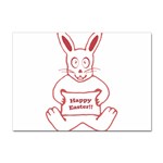 Cute Bunny With Banner Drawing A4 Sticker 10 Pack Front