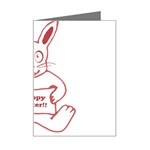 Cute Bunny With Banner Drawing Mini Greeting Card Left