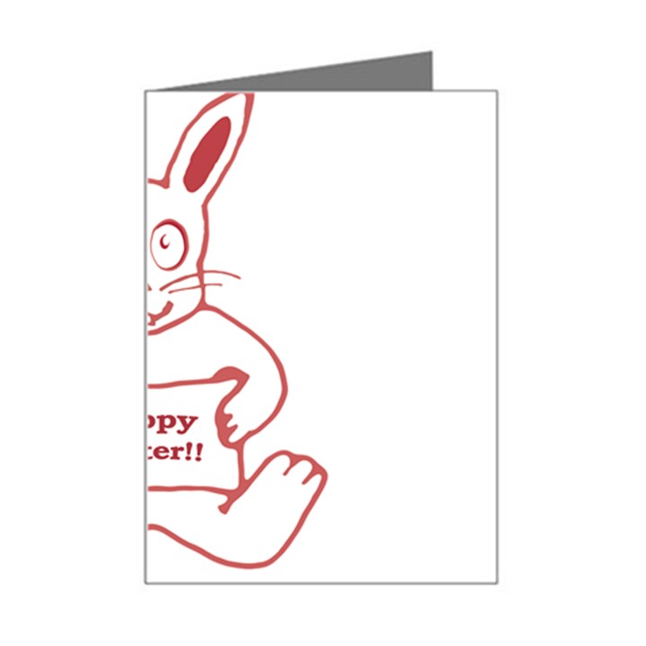 Cute Bunny With Banner Drawing Mini Greeting Card