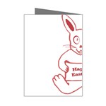 Cute Bunny With Banner Drawing Mini Greeting Card Right