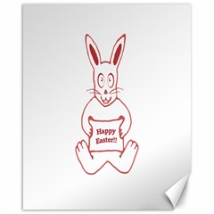 Cute Bunny With Banner Drawing Canvas 16  X 20  (unframed) by dflcprints