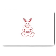 Cute Bunny With Banner Drawing Large Door Mat