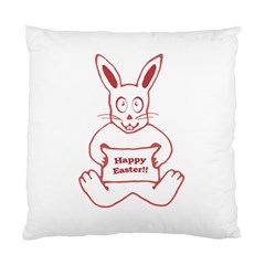 Cute Bunny With Banner Drawing Cushion Case (single Sided)  by dflcprints