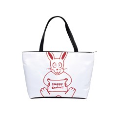 Cute Bunny With Banner Drawing Large Shoulder Bag by dflcprints