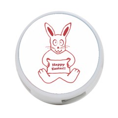 Cute Bunny With Banner Drawing 4-port Usb Hub (one Side) by dflcprints