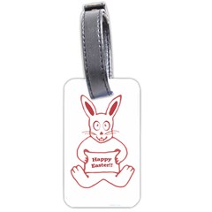 Cute Bunny With Banner Drawing Luggage Tag (one Side) by dflcprints