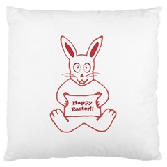 Cute Bunny With Banner Drawing Standard Flano Cushion Case (two Sides) by dflcprints