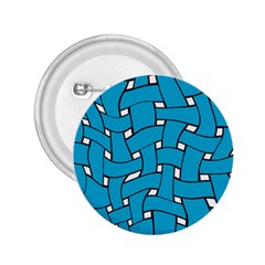 Blue Distorted Weave 2 25  Button