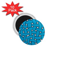 Blue Distorted Weave 1 75  Magnet (10 Pack)  by LalyLauraFLM