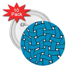 Blue Distorted Weave 2 25  Button (10 Pack)