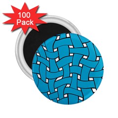 Blue Distorted Weave 2 25  Magnet (100 Pack) 