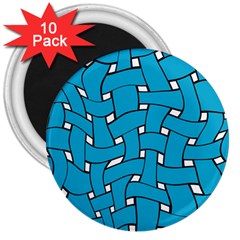 Blue Distorted Weave 3  Magnet (10 Pack)