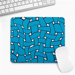 Blue Distorted Weave Large Mousepad by LalyLauraFLM