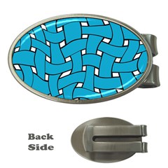 Blue Distorted Weave Money Clip (oval)