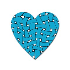 Blue Distorted Weave Magnet (heart)