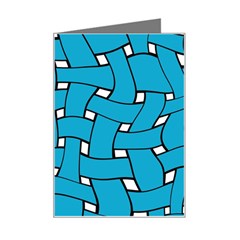 Blue Distorted Weave Mini Greeting Card