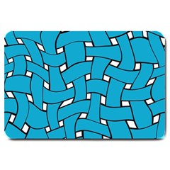 Blue Distorted Weave Large Doormat by LalyLauraFLM