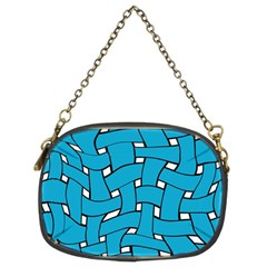 Blue Distorted Weave Chain Purse (two Sides) by LalyLauraFLM