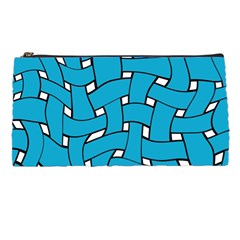 Blue Distorted Weave Pencil Case